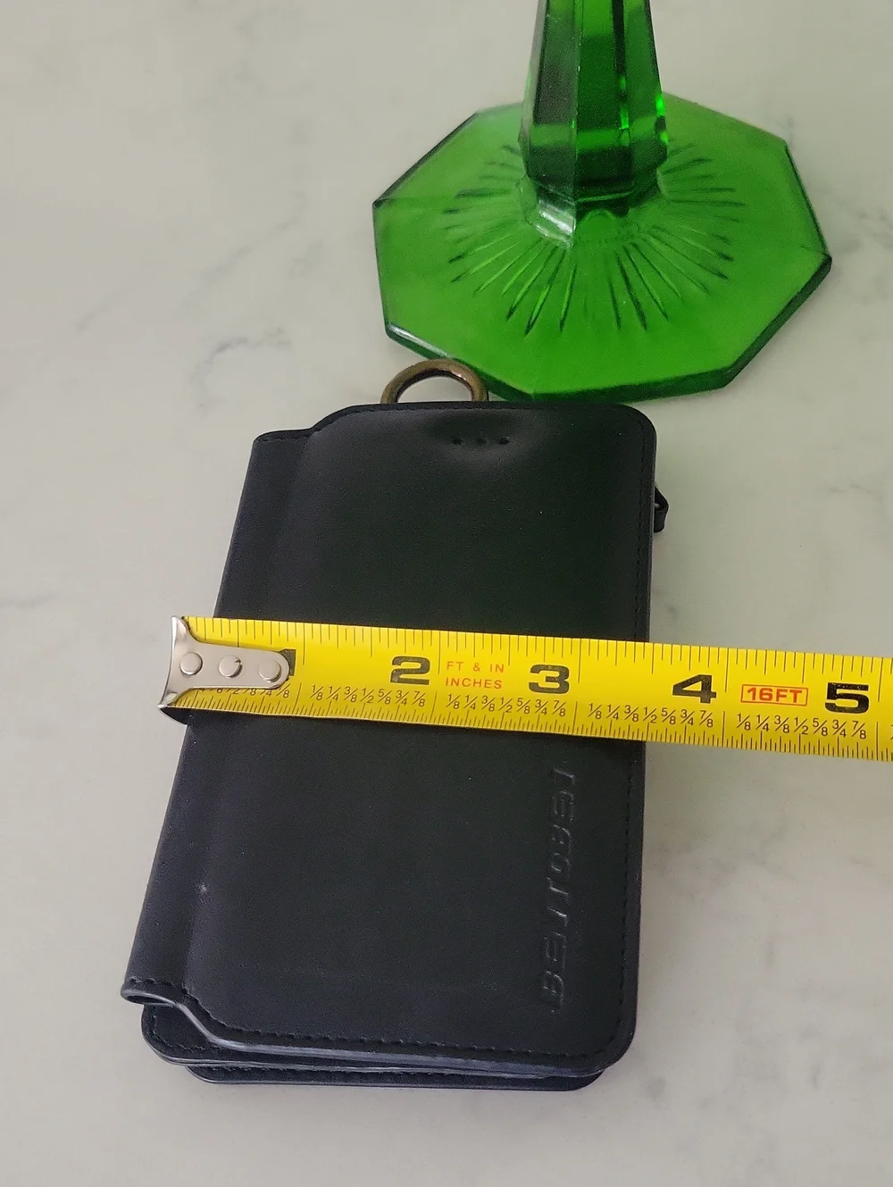 Bentoben Black Leather Wallet with Gold Zipper